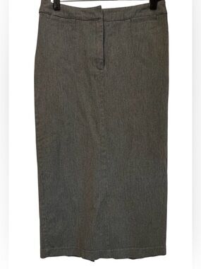 Lauren Jeans Co- Ralph Lauren Grey Straight Midi Pencil Skirt